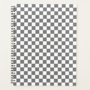Agenda gris y blanco al estilo Checkered 2024