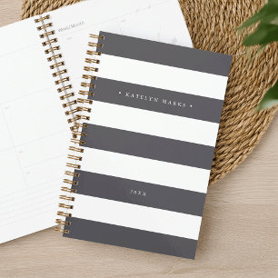 Agenda Gris y franja blanca personalizados