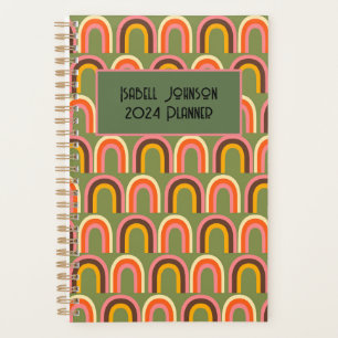 Agenda Groovic Estilo de época Ondas Arcoiris Coloridas