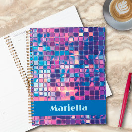 Agenda Groovy Blue & Purple Disco Ball Personalizado