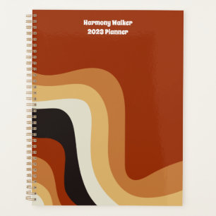 Agenda Groovy Hippie personalizado 2023, Naranja de Retro