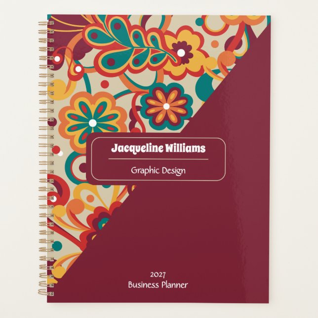 Agenda Groovy Psychedelic 60s 70s Floral  (Anverso)