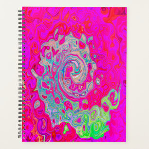 Agenda Groovy Resumen Verde azulado Azul y Rojo Swirl