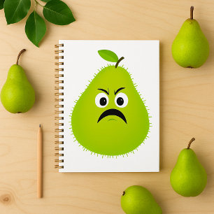 Agenda Grumpy Fuzzy Pear Face Funny Fruit Character