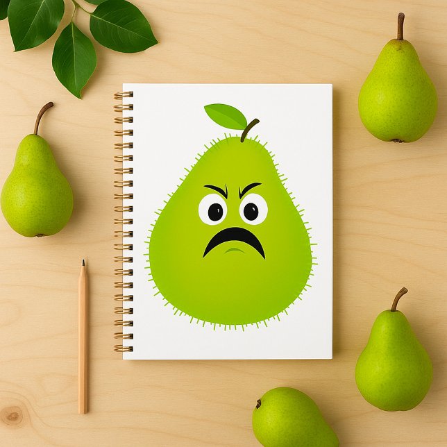 Agenda Grumpy Fuzzy Pear Face Funny Fruit Character (Subido por el creador)