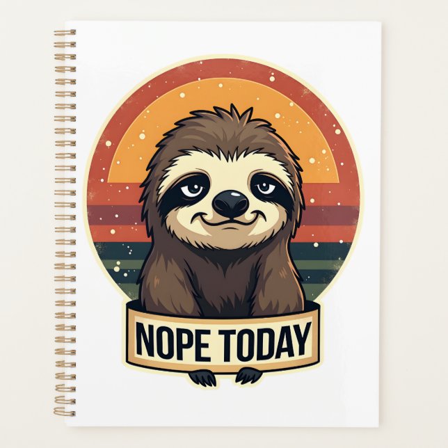 Agenda Grumpy Sloth Vintage Funny Retro Shirt Design (Anverso)