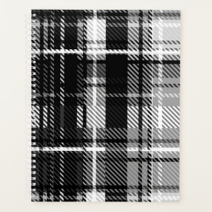 Agenda Grunde Blanco Negro Flannel Tartán Diseño