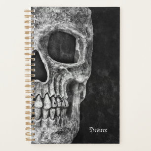 Agenda Grunge Blanco Y Negro De Guay De Media Calavera Gó