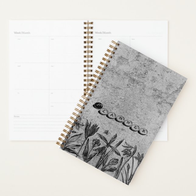Agenda Grunge Floral Planner Journal (Demostración)