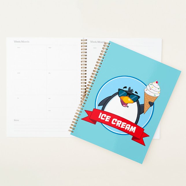 Agenda Guay Pingüino sostiene helado (Subido por el creador)