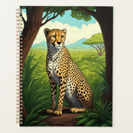 Agenda Guepardo en bosque exuberante
