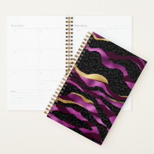 Agenda Guepardo Morado Negro Leopardo Patrón Negro