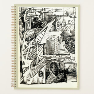 Agenda "Guerra moderna", dibujo de tinta