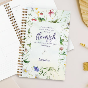 Agenda Guión acuarela de flores silvestres personalizada