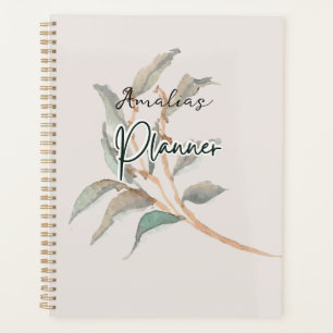 Agenda Guión de acuarela de fondo terrestre personalizado