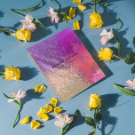 Agenda Guión de caligrafía de Purpurina de Relieve metali<br><div class="desc">Diseño moderno y personalizado de planner con purpurina falso rosa y morado y Relieve metalizado de oro falso.</div>