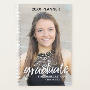 Agenda Guión de graduado - Nombre de clase del año con fo