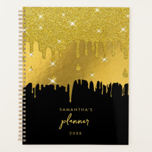 Agenda Guión de Relieve metalizado dorado y Purpurina de
