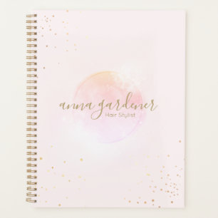 Agenda Guión de salón de belleza de color rosa dorado art