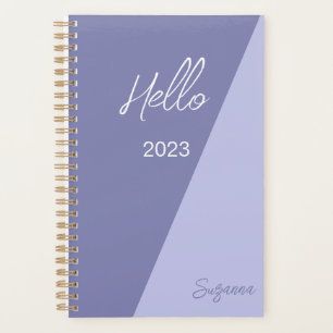 Agenda Guión elegante moderno Nombre de año púrpura simpl
