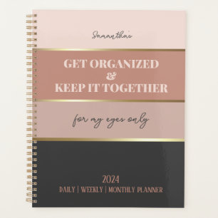 Agenda Guión femenino elegante y rosa moderno de Rubor