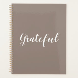 Agenda Guión gris beige grato personalizado texto lindo