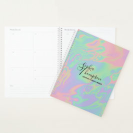 Agenda Guión holográfico moderno Rainbow Pastel - Planner