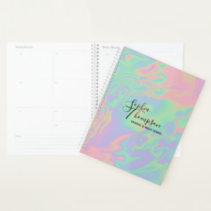 Agenda Guión holográfico moderno Rainbow Pastel - Planner