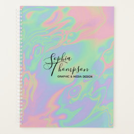 Agenda Guión holográfico moderno Rainbow Pastel - Planner