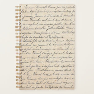 Agenda Guión manuscrito francés vintage Bordeaux Jardin