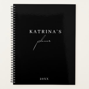 Agenda Guión Minimalista blanco y negro de estilo persona