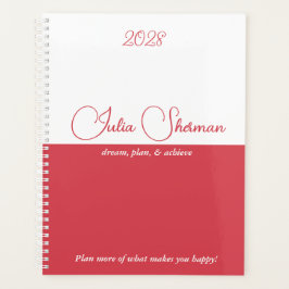Agenda Guión Minimalista femenino moderno hibiscus rojo