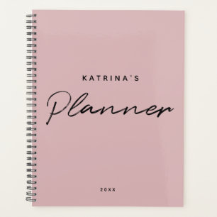 Agenda Guión Minimalista rosado moderno personalizado Men