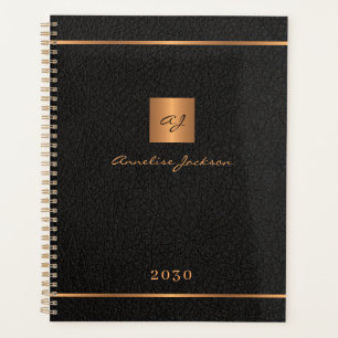 Agenda Guión moderno monogramado de nombre elegante en or