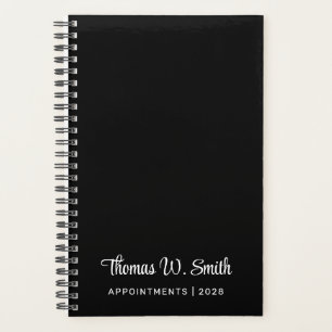 Agenda Guión moderno Monogramado Profesional Negro