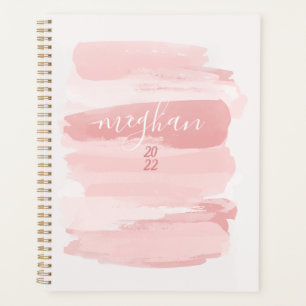 Agenda Guión monograma de color rosa Rubor Dreamy