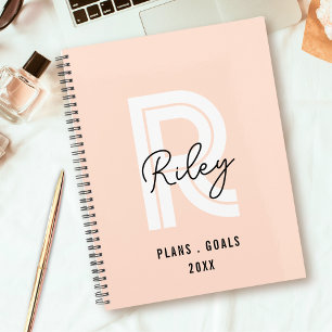 Agenda Guión monograma Girona Rubor Curte rosa Retro tren