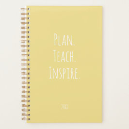 Agenda Guion Motivacional Amarillo Pastel Alegre Profesor