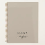 Agenda Guión neutral moderno Minimalista en monograma mar<br><div class="desc">Portátil monograma simple minimalista elegante y personalizado de color terco neutro. Apropiado para pequeñas empresas,  oficinas en el hogar,  profesionales empresariales o independientes,  escuelas.</div>