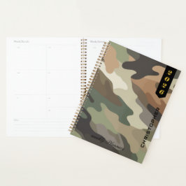 Agenda Guión profesional sobre patrón de camuflaje elegan