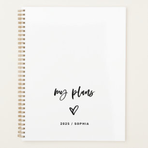 Agenda Guión y corazón negro y blanco