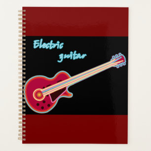 Agenda Guitarra Eléctrica Neon Retro Música Rock 80s