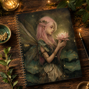 Agenda Hada Caprichosa de Cabello Rosa y Flor de Loto