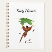Hada Cuta Con Wings Brown Daily Planner
