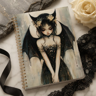 Agenda Hada de fantasía oscura gótica con corona floral 