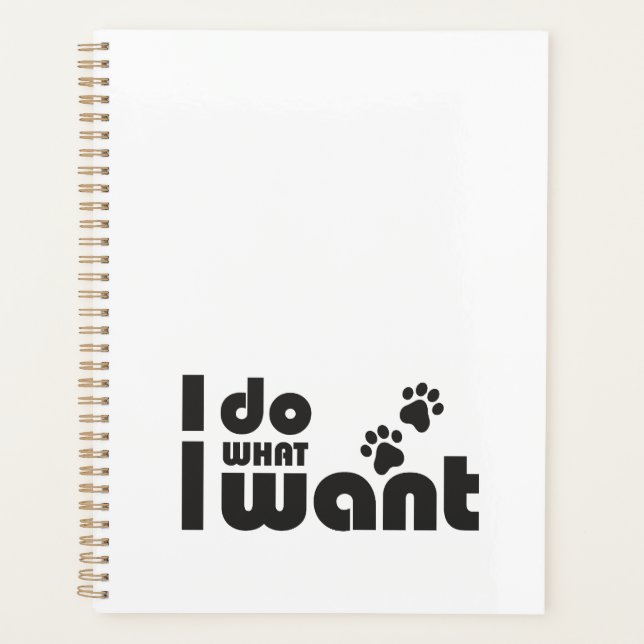 Agenda Hago lo que quiero, mascota de perro gato gracioso (Anverso)