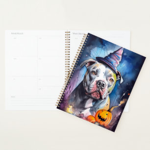 Agenda Halloween American Staffordshire Con Calabazas