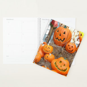 Agenda Halloween calabazas de calabazas de naranja de lin