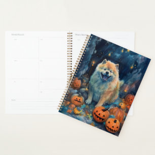 Agenda Halloween Chow Chow Con Calabazas Asustadas