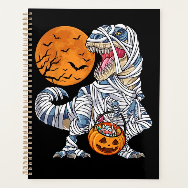 Agenda Halloween Dinosaur T rex Mummy Pumpkin (Anverso)